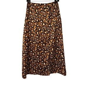 Express Leopard Midi Skirt in Brown and Tan